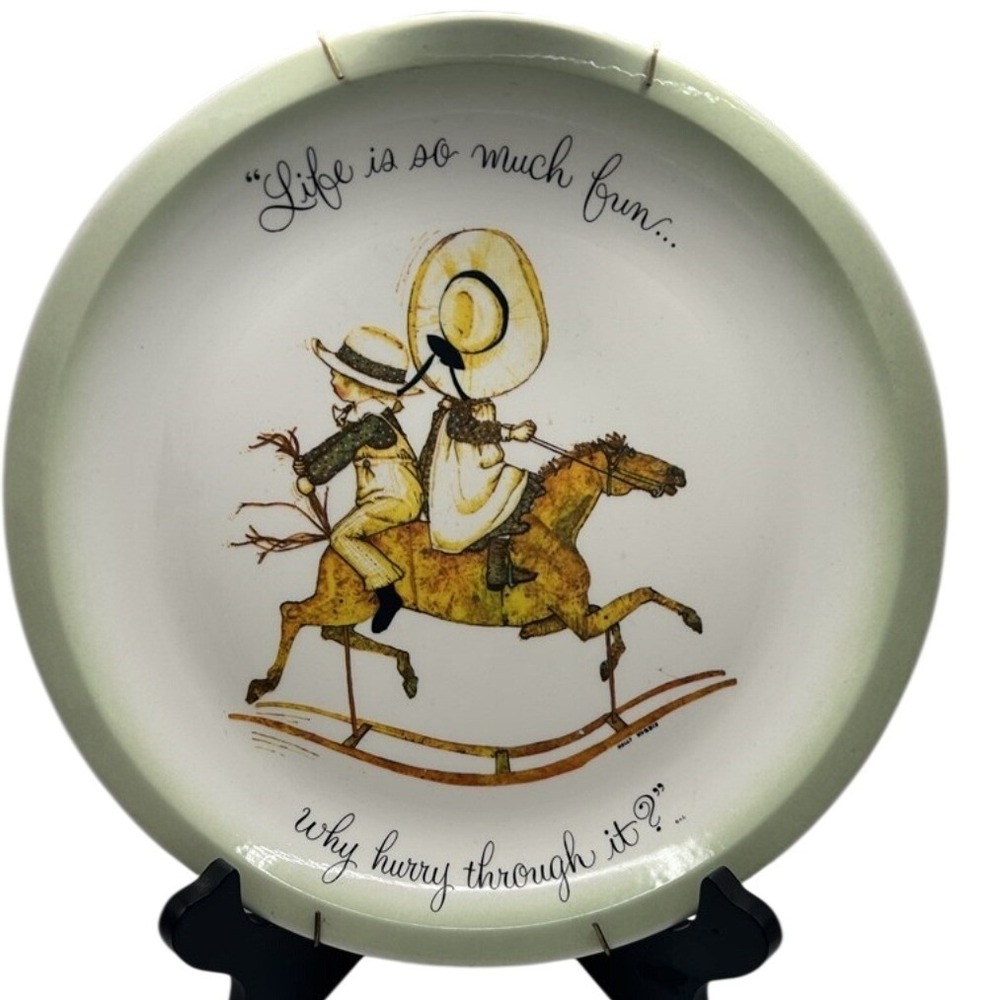 Vintage Holly Hobbie Collectors Edition Plate Rocking Horse American Greetings
